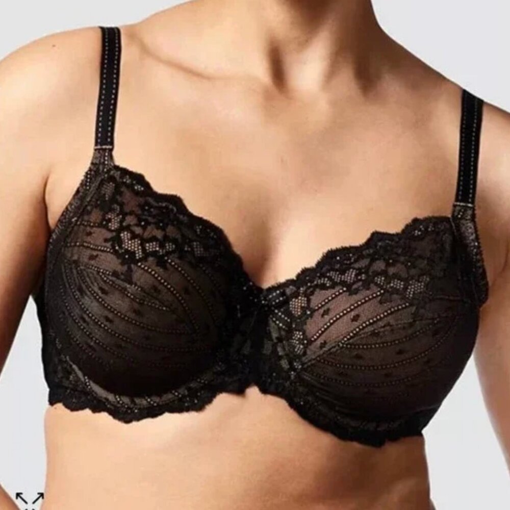 Chantelle Rive Gauche Lace Black Underwire Bra 32DDD